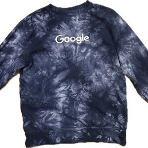 Google Blue Tie-Dye Men's Crewneck Sweater